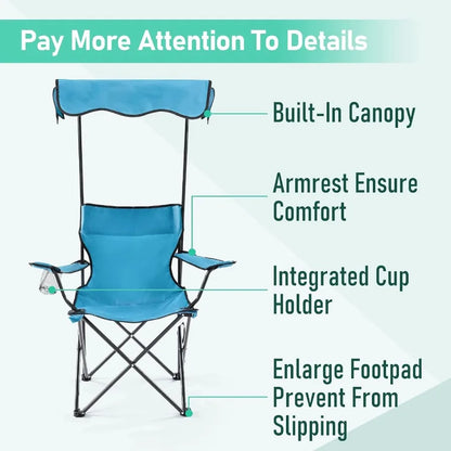 Camping, Beach & Picnic Chair With Sunshade