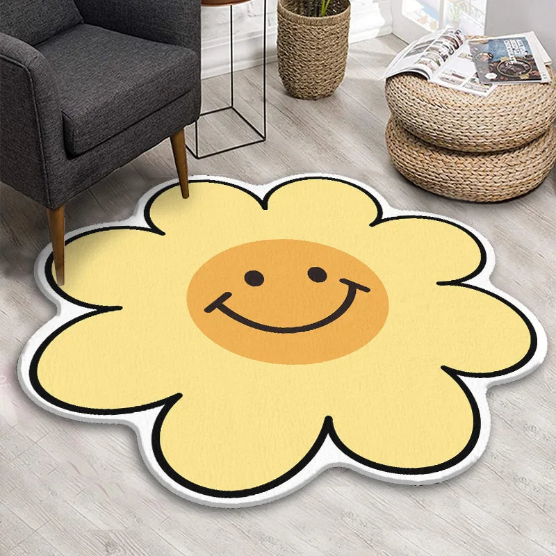 Non-Slip Novelty Flower Rug